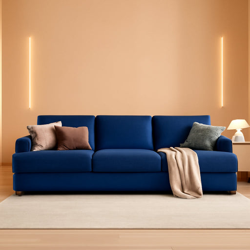 89 Inch NavyBlue DeepSeats Oversized Sofa LivingRoom