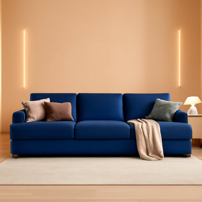 89 Inch NavyBlue DeepSeats Oversized Sofa LivingRoom