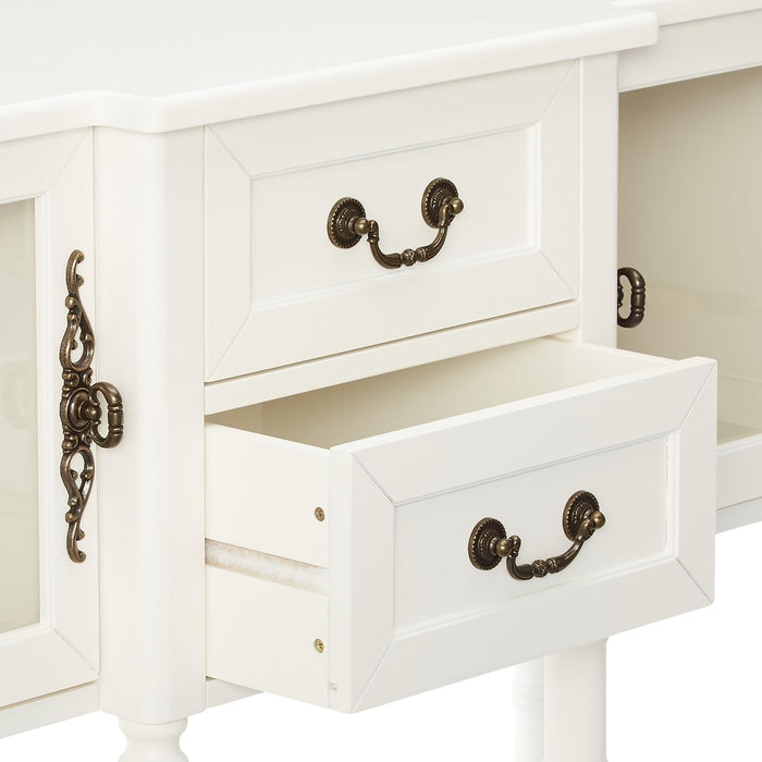 Wood Buffet Sideboard Cabinet Console Table, Cream White