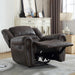 Leather Recliner Chair, Classic and Traditional Manual Recliner Chair with Comfortable Arms and Back Single Sofa for Living Room, Dark Grey