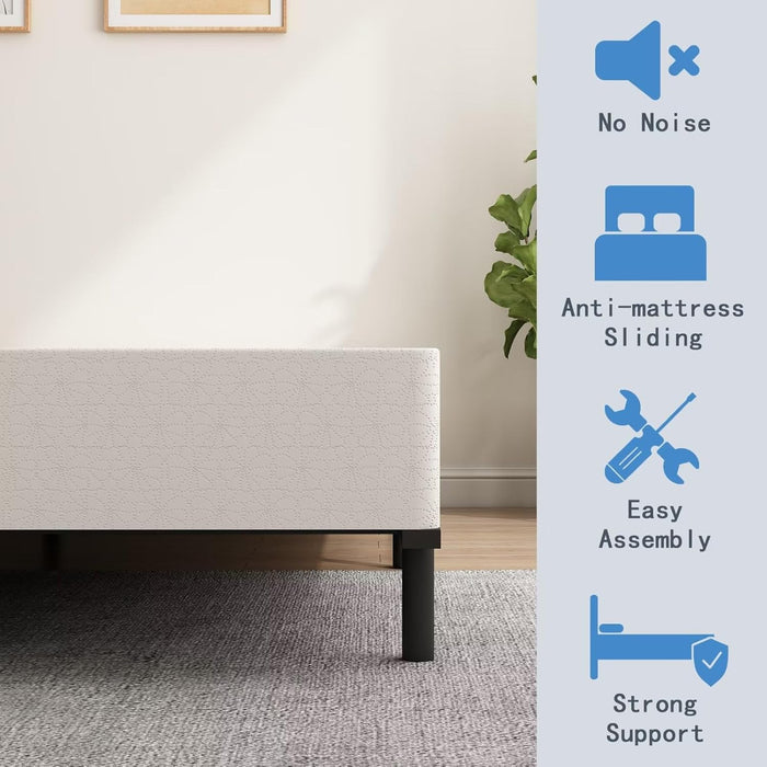 Queen Box Springs 9 Inch Heavy Duty Metal Box Spring Mattress Foundation 3000Lbs Max Weight Capacity/Non-Slip/No Noise/Easy Assembly/Easy Clean Cover