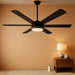 Ceiling Fans with Lights and Remote Control, 62 Inch, 6 Speeds Reversible DC Motor, 3 Color Dimmable Light, Timer, Noiseless, Black, 6 Blades