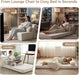 Beige Upholstered Folding Sofa Bed Convertible Floor
