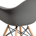 Alonza Series Moss Gray Plastic Chair with Wooden Legs