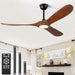 52" Ceiling Fan with Light and Remote, 6-Speed Dimmable Outdoor Ceiling Fan, High CFM Quiet 3 Blade Wood Ceiling Fan,  Modern Propeller Ceiling Fan for Outdoor Indoor Living Patio Porch (Walnut)