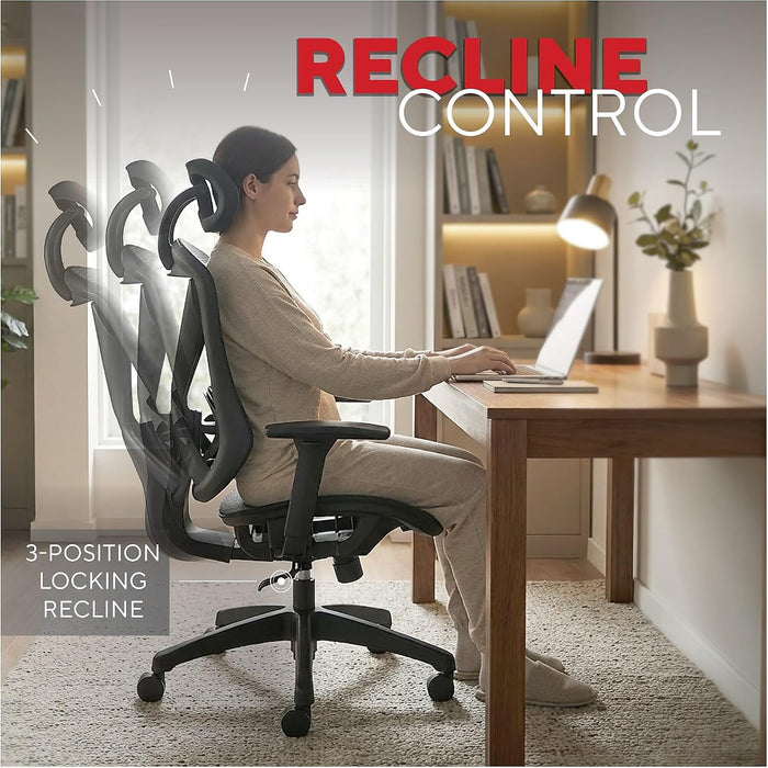 Dexley Ergonomic Mesh Task Chair, Lumbar Support, Swivel, Black