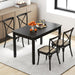 Dining Table for 4 People, 48"X 29" Kitchen Table with Wood Legs, Load 330 Lbs, Rectangular Dinner Table for Small Space, Dinette, Apartment, Living Room, Dining Room (Black)