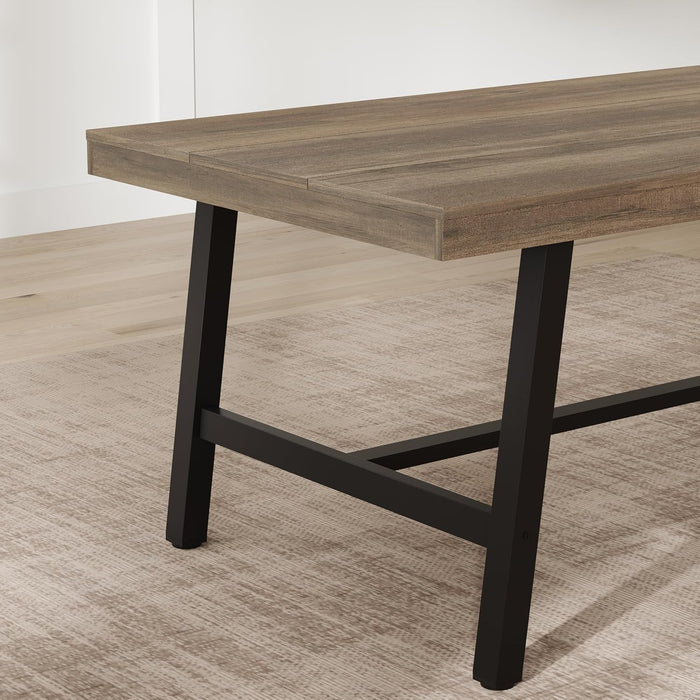 71" Sturdy Kitchen Table, Farmhouse Dining Table, Rustic Pear
