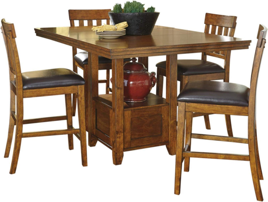 Ralene Traditional 36" Counter Height Dining Room Extension Table, Medium Brown