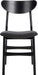 Home Lucca Retro Black and Black Cushion Dining Chair, Set of 2, Wood