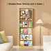 Behind the Door Bookshelf Kids Wooden behind Door Bookcase 5-Tier Oak Slim
