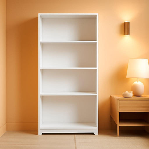Bush Furniture Tall 5 Shelf Bookcase, Large Open Bookshelf, Sturdy Display Cabinet for Living Room or Home Office, Cabot Collection, White