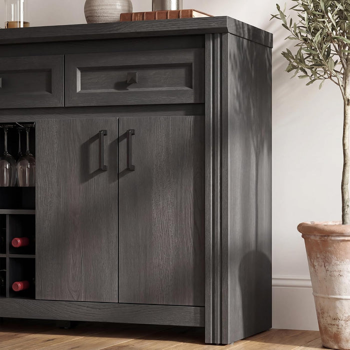 Sideboard Buffet Cabinet with Storage, Charging Station, Wine Rack
