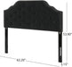 Silas Velvet Headboard, Queen / Full, Black / Black