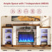 70" Fireplace TV Stand, Electric Fireplace with Mantel, Modern Entertainment Center with Open Storage, Remote Control, Adjustable Flame, Fire Place TV Stand for Living Room, Bedroom