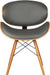 Cassie Dining Chair in Grey Faux Leather and Walnut Wood Finish, Gray/Walnut Finish, 20D X 21W X 31H In