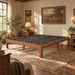 10 Inch Bamboo Full Bed Frame with Curved Leg, Warm Brown Color