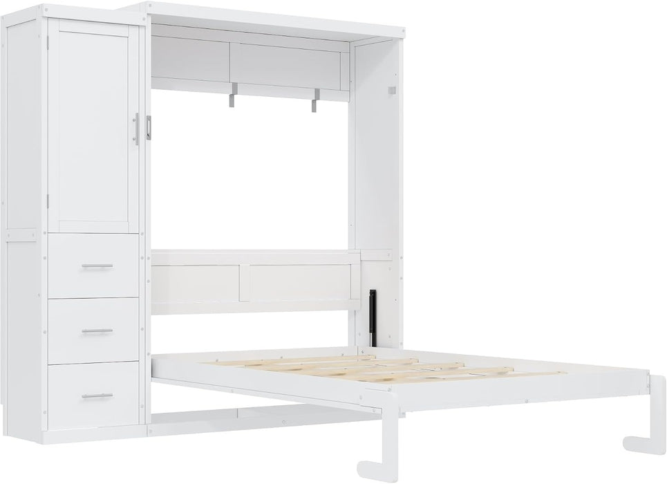 Fullsize Murphy Bed With Integrated Wardrobe Storage