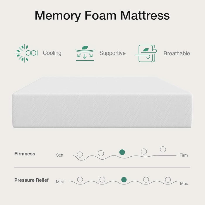Queen Mattress, 10 Inch Queen Size Memory Foam Mattress in a Box, Gel Memory Foam Mattress for Comfort Sleep &Cooling Night Sleep, Certipur-Us Certified
