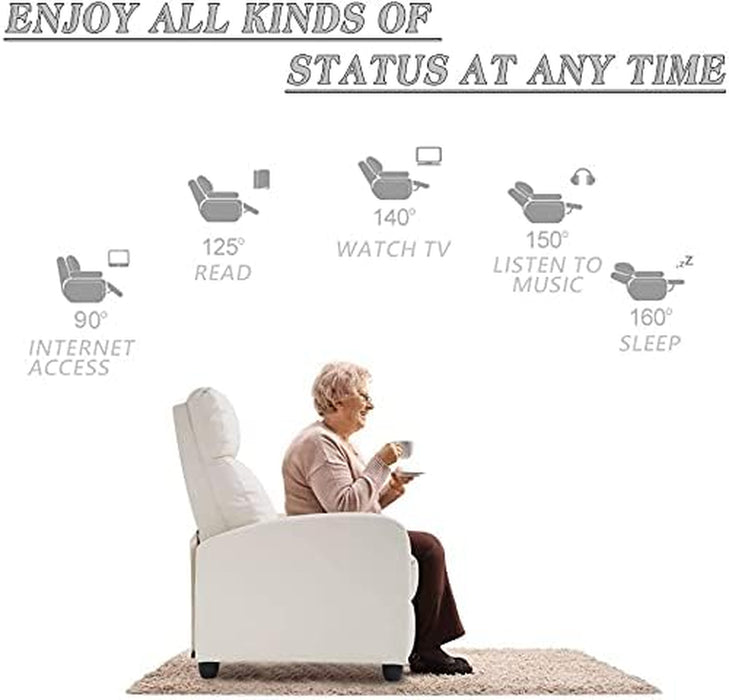 Recliner Chair for Living Room Home Theater Seating Winback Single Sofa Massage Recliner Sofa Reading Chair Modern Reclining Chair Easy Lounge with Fabric Padded Seat Backrest