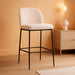 Counter Height Bar Stools Set of 4, 25 Inch Modern Fabric Kitchen Island Stools with Back, Upholstered Counter Barstools Armless Bar Chairs with Metal Legs for Island Dining Room Bar, Beige