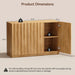 Fluted Sideboard Buffet Cabinet with Storage, 78.7" Wide Mid Century Modern Accent Cabinet with Adjustable Shelves, Wood Modular Credenza Storage Cabinet for Living Room, Entryway