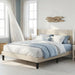 Queen Bed Frame with Wingback Headboard, Upholstered Platform Bed