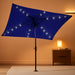 6.5X10Ft Rectangular Patio Umbrella Solar Powered Outdoor Table Market Umbrella with LED Lights & Push Button Tilt & Easy Crank for Garden/Lawn/Beach/Pool/Deck Navy Blue