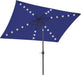 6.5X10Ft Rectangular Patio Umbrella Solar Powered Outdoor Table Market Umbrella with LED Lights & Push Button Tilt & Easy Crank for Garden/Lawn/Beach/Pool/Deck Navy Blue