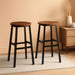 Bar Stools, Set of 2 round Bar Chairs with Footrest, 24.4 Inch Kitchen Breakfast Bar Stools, Industrial Bar Stools, Easy Assembly, for Dining Room, Kitchen, Rustic Brown BAHR0201Z