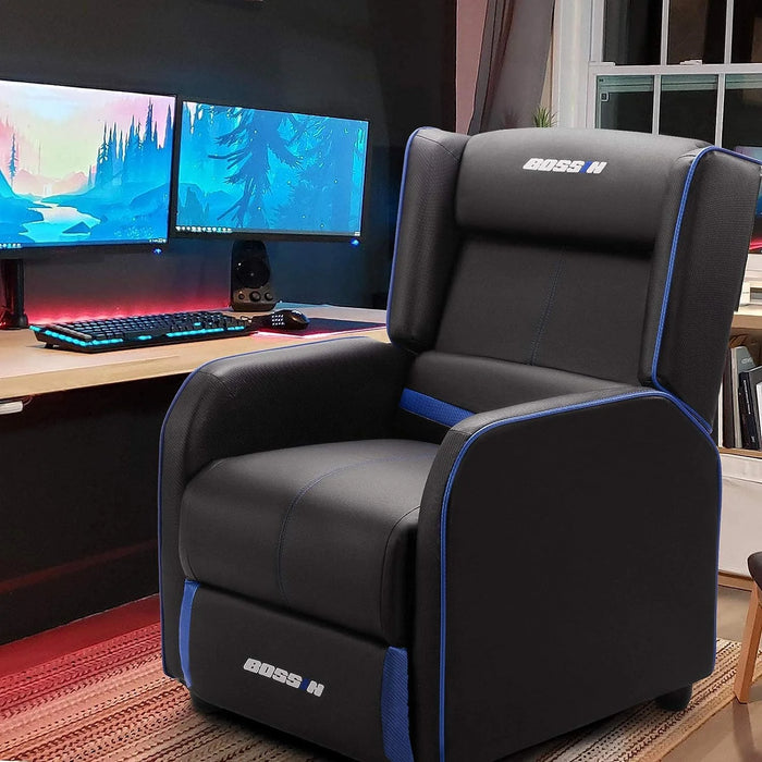 Gaming Recliner Chair for Adults 400Lbs Racing Style Sofa Big and Tall PU Leather Recliner Seating Modern Ergonomic Lounge Recliner Chair Comfortable Home Movie Theater for Living Room