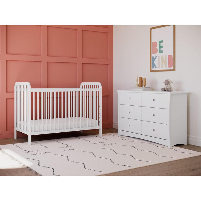 White 6-Drawer Dresser for Kids