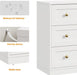 White 3 Drawer Dresser, Small Dresser for Bedroom, Wood Nightstand with Drawers, Modern Chest of Drawers for Closet, Living Room, Entryway