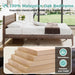 King Bed Frame and Ladder Headboard, Solid Wood Bed Frame with Storage, Malaysian Oak Platform Beds with Wooden Slats, No Box Spring Needed, Easy Assembly, King Size, Antique Espresso