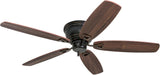 Ceiling Fans Glen Alden, 52 Inch Classic Flush Mount Indoor Ceiling Fan with No Light, Pull Chain, Quick-2-Hang Dual Finish Blades, Reversible Motor - 50516-01 (Oil Rubbed Bronze)