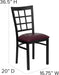 HERCULES Series Black Window Back Metal Restaurant Chair - Burgundy Vinyl Seat