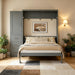 Full Grey Murphy Bed With UltraSpaceStorage Contemporary