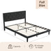 Full Size Platform Bed Frame with Velvet Headboard