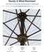 Patiokingdom 10FT Patio Umbrella with Push Button Tilt and Crank, Outdoor Market Umbrella with 8 Fiberglass Ribs, UV Protection Table Umbrella for Pool,Backyard,Garden,Deck