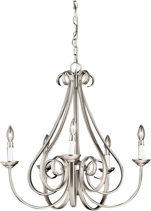Dover Five Light Chandelier Brushed Nickel TwentyFourInch