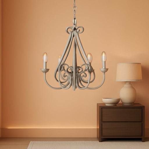 Dover Five Light Chandelier Brushed Nickel TwentyFourInch