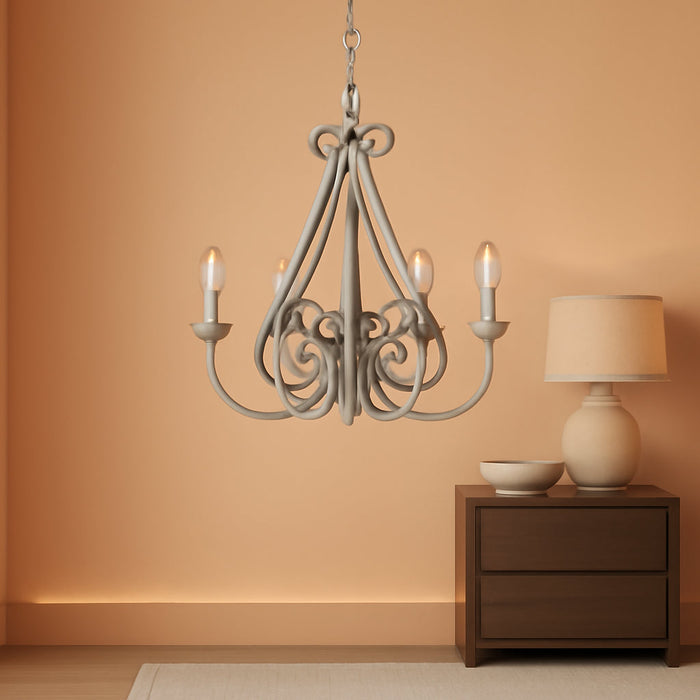 Dover Five Light Chandelier Brushed Nickel TwentyFourInch