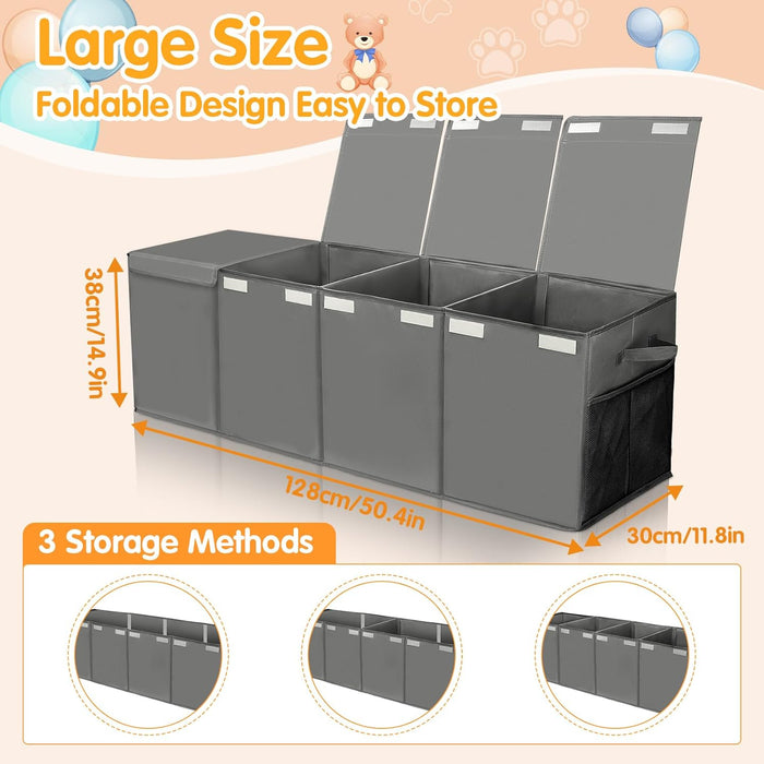 Oversized Toy Chest 50x15x12 Collapsible Mesh Pockets