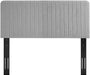 Channel Tufted Fabric King/California King Headboard - Light Gray