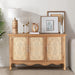 Farmhouse Sideboard Buffet Cabinet with Storage, 49" Solid Wood Credenza Buffet Table Coffee Bar Wine Bar Storage Cabinet with 3 Doors for Dining Room Living Room Hallway, Provence Grain