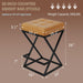 Backless Bar Stools Set of 2, 26 Inch Counter Barstools, PU Brown | Industrial Metal Bar Stools, Backless Faux Leather Seat, X-Frame Footrest,Space-Saving, 26" Counter Height, for Kitchen,Cafe