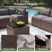 7 Piece Patio Furniture Set Wicker Rattan Patio Conversation Set