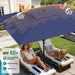 8'X10' 2 Tiers Rectangular Patio Umbrella - Outdoor Umbrella Waterproof UV Protection, Market Table Umbrella W/Crank for Pool, Backyard, Deck(Navy)
