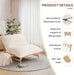 Oversized Chaise Lounge Chair Indoor, Modern 47.24" Plush Corduroy Deep Seat Reading Accent Chair, Comfy Giant Bean Bag Chairs for Adults, Single Sleeper Sofa Chairs for Living Room Bedroom, Beige