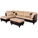 Lint&Pvc L Shaped Sectional Sofa, Sectional Couch Sofa, Modern Living Room Furniture Sets, Beige and Brown(No Ottoman)